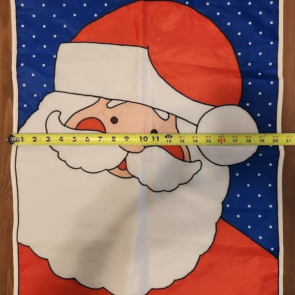 Vintage Avon Santa Claus Banner/Flag - Indoor Outdoor 21" x 29" Christmas Flag - Picture 3 of 12